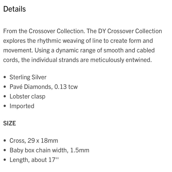 David Yurman Crossover Cross Necklace - Picture 9 of 9